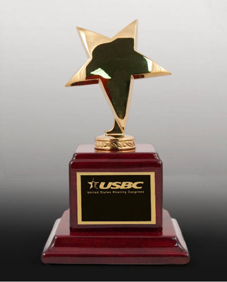 Picture of Gold Star on Piano Wood Base